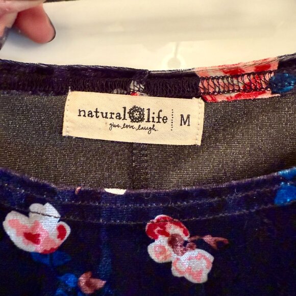 Natural Life Crushed Velvet Floral Midi Tank Dress Medium - Picture 4 of 4
